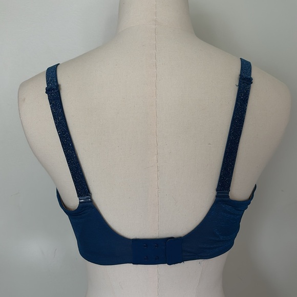 Victoria’s Secret Lined Perfect Coverage Bra Shimmer Blue Convertible Straps - Picture 5 of 11